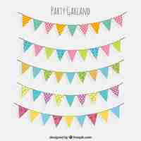 Free vector collection of beautiful garlands in vintage style