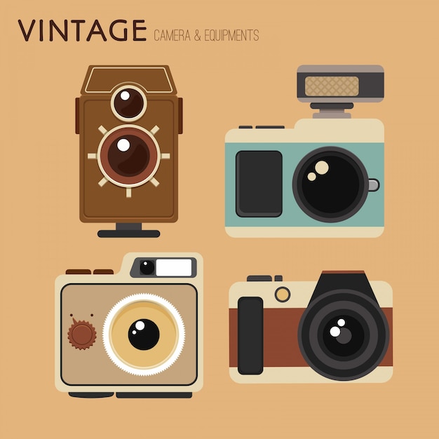 Collection of beautiful retro camera