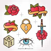 Free vector collection of beautiful tattoo