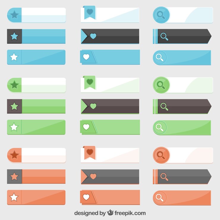 Free Vector collection of beautiful web button