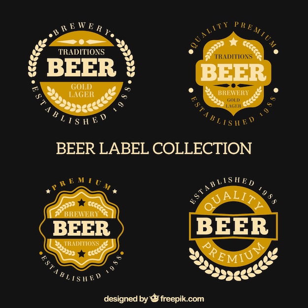 Collection of beer label in retro style