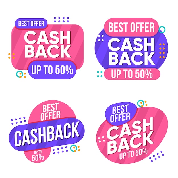 Free vector collection of bicolored cashback labels