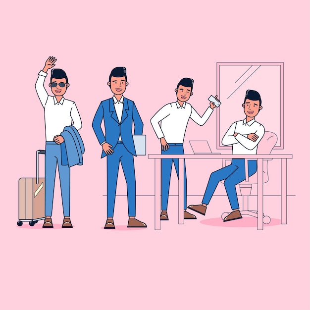 Collection of big set isolated various occupations or
profession people wearing professional uniform, flat
illustration.