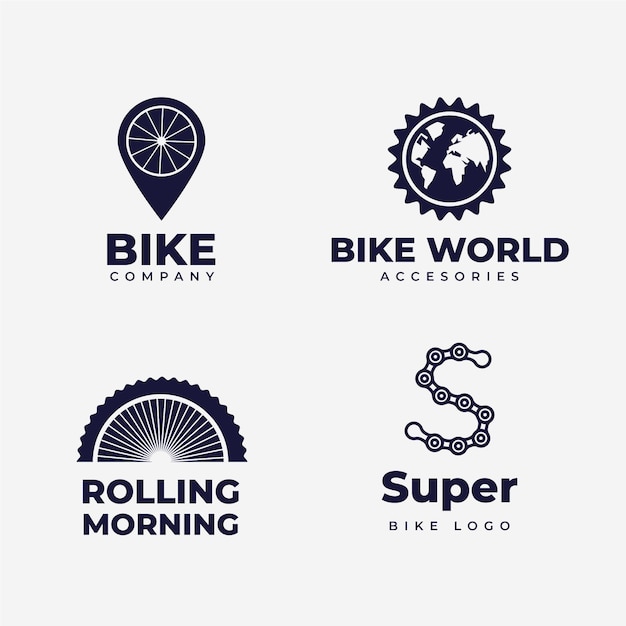 Collection of bike logo template