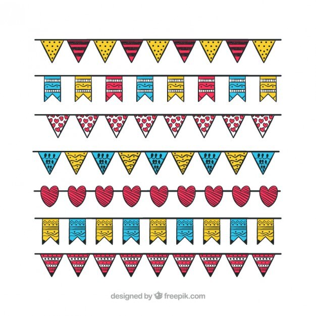 Free Vector collection of birthday garland