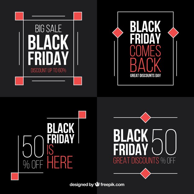 Free vector collection of black friday badges