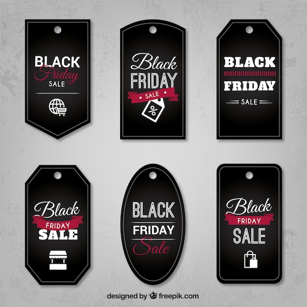 Free vector collection of black friday labels