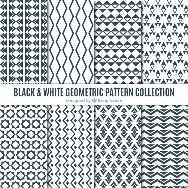 흑백 기하학적 패턴의 컬렉션