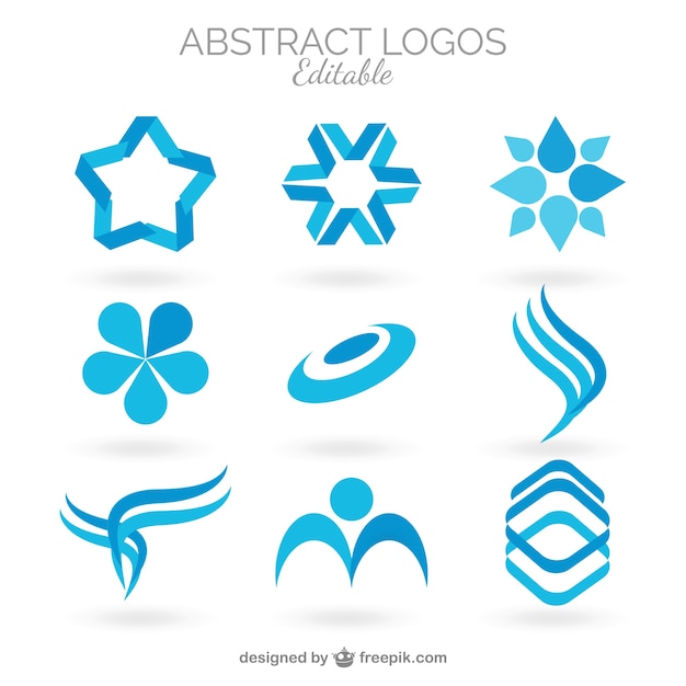 青色の抽象的なロゴのコレクション
