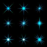 Free vector collection of blue starburst designs