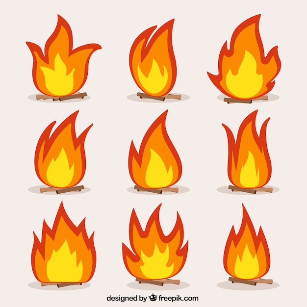 Free vector collection of bonfires