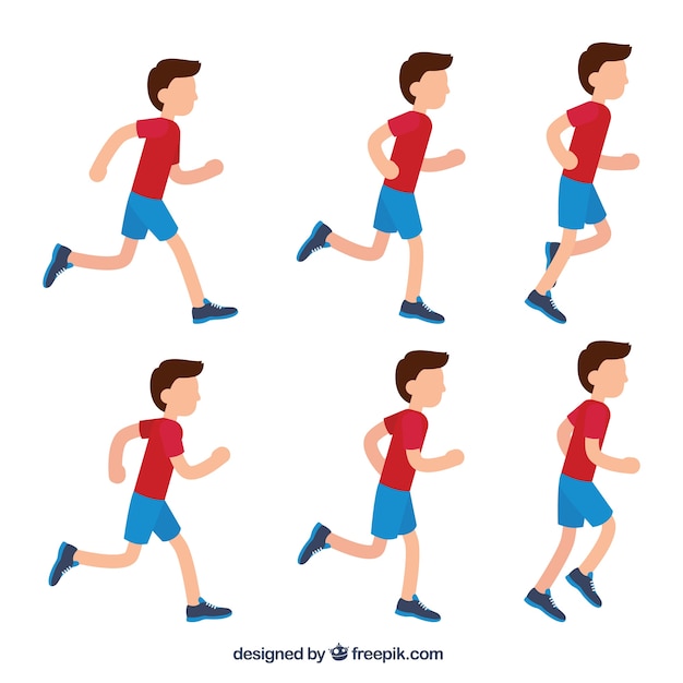 Free vector collection of boy running