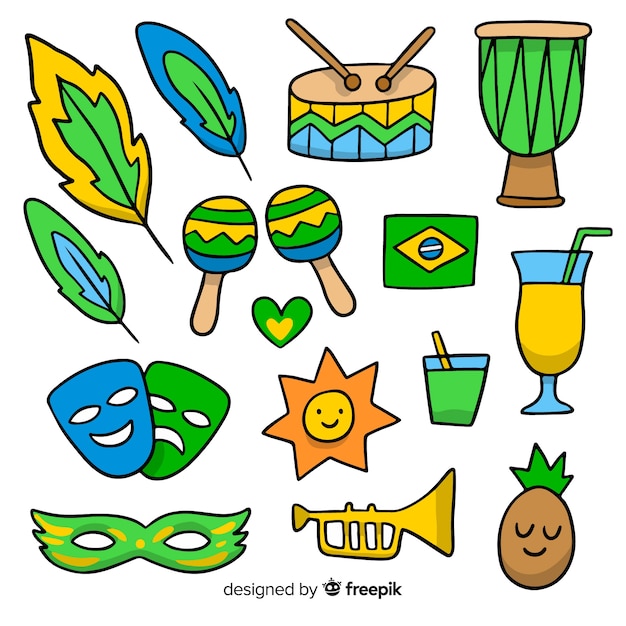 Collection of brazilian carnival elements