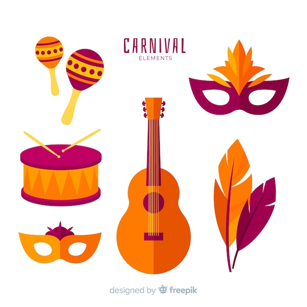 Free vector collection of brazilian carnival elements