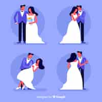 Free vector collection of bride and groom together