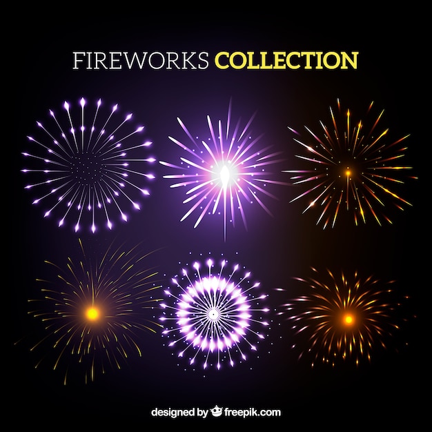Collection of bright firework