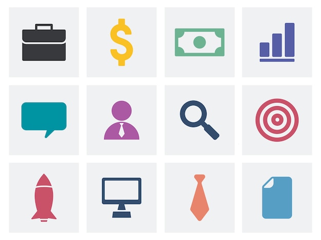 Free vector collection of business icons illustration