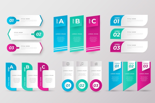 Free vector collection of business presentation elements