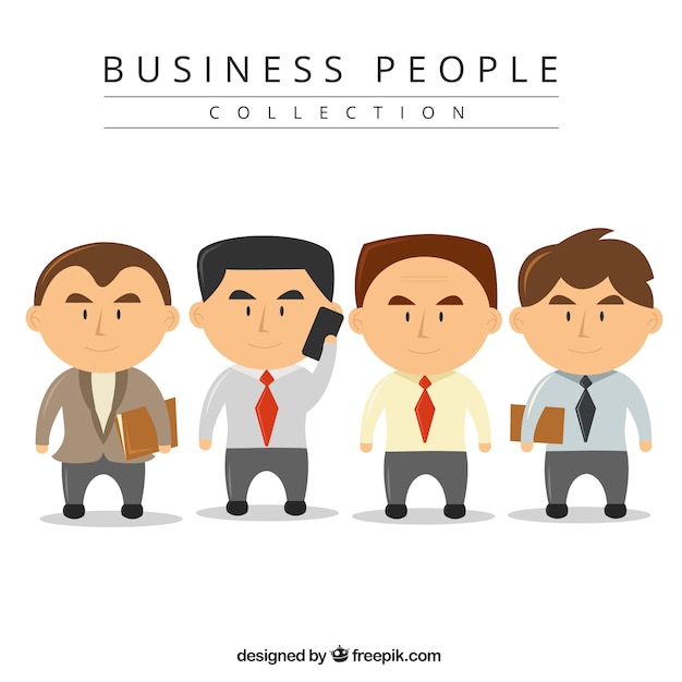 Collection of businessmen with big heads