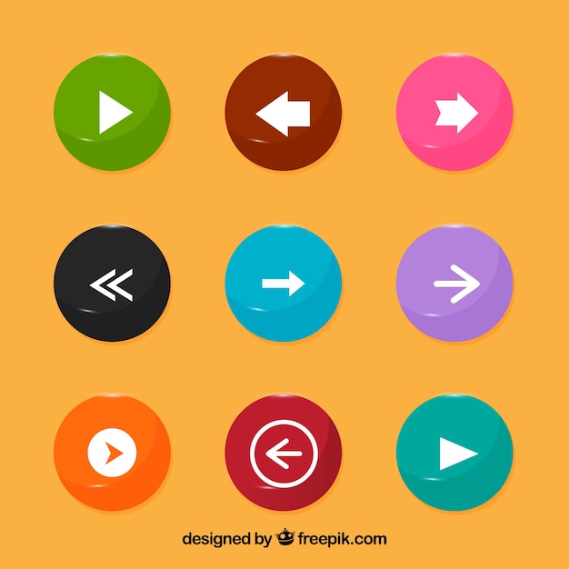 Free vector collection of button with arrows
