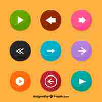 Free vector collection of button with arrows