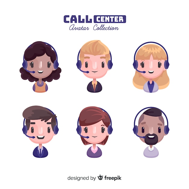 Free vector collection of call center avatars