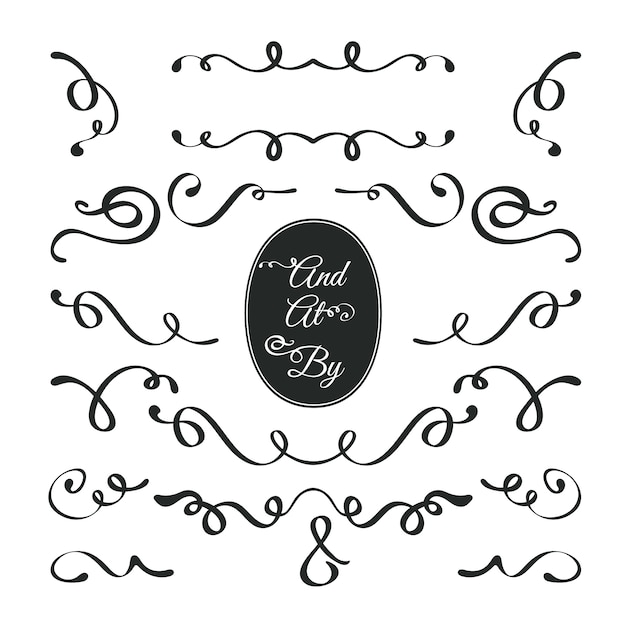 Free vector collection of calligraphic wedding ornament