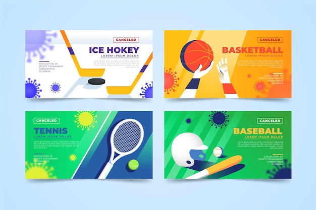 Free vector collection of cancelled sporting events banners