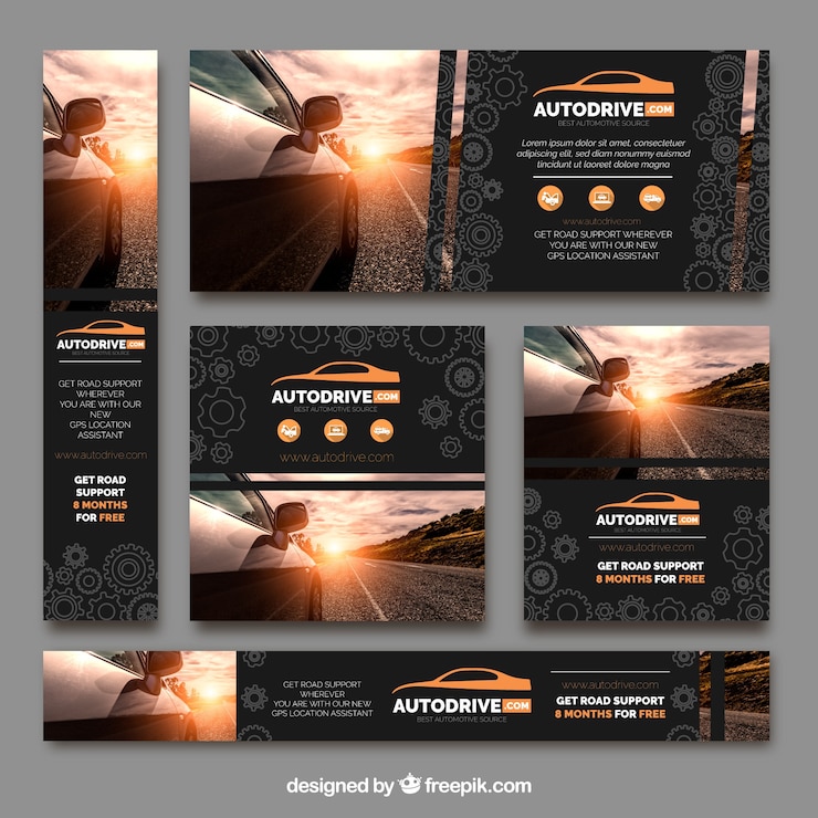 Free Vector collection of car banner
