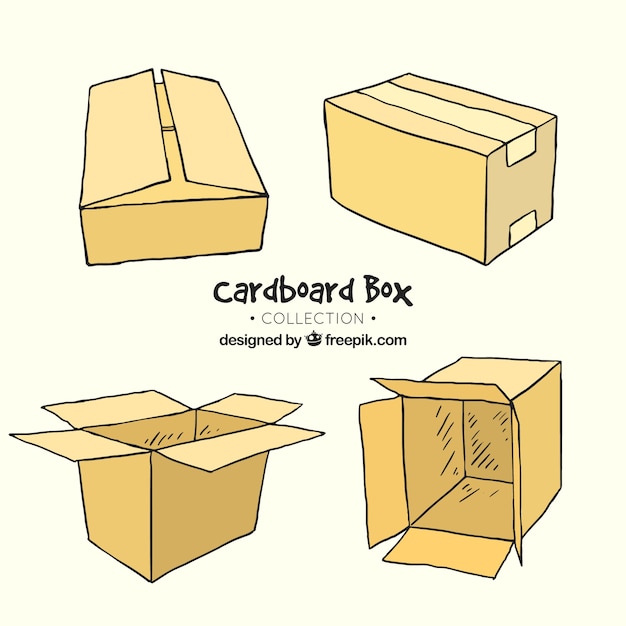 Free vector collection of cardboard boxes to shipping