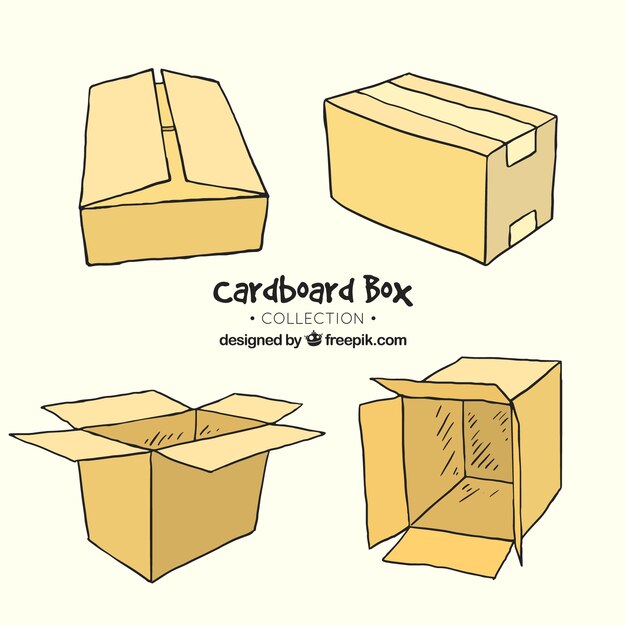 Collection of cardboard boxes to shipping