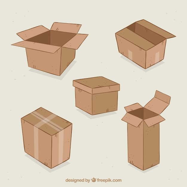 Free vector collection of cardboard boxes to shipping