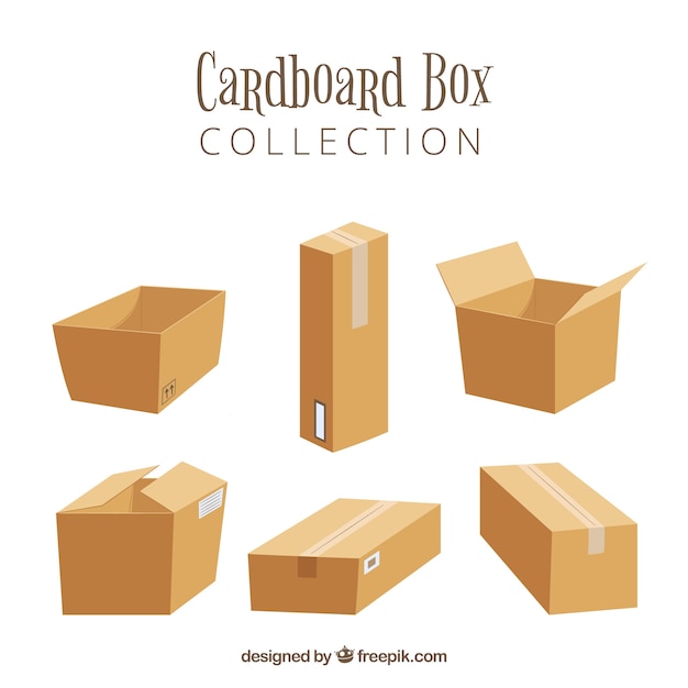 Free vector collection of cardboard boxes to shipping