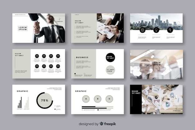 Collection of cards for business presentation