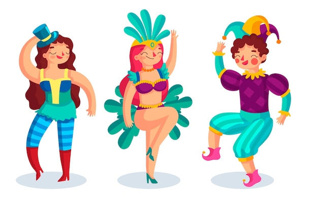 Collection of carnival dancers