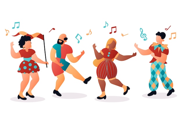 Free vector collection of carnival dancers