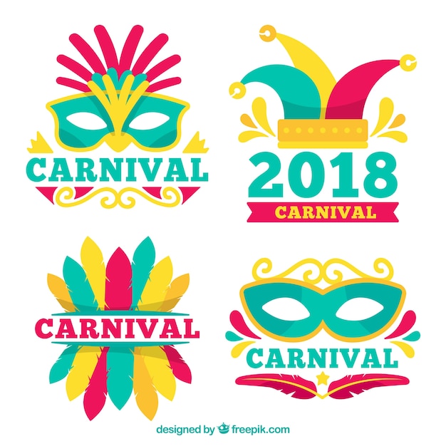 Collection of carnival labels