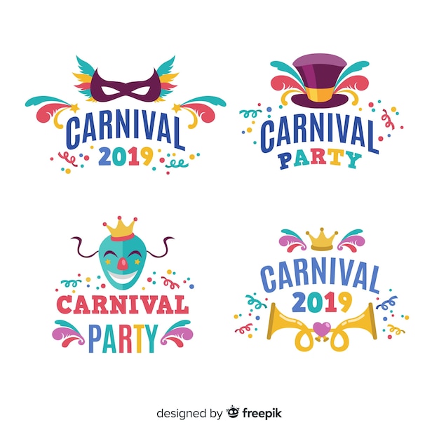 Free vector collection of carnival labels