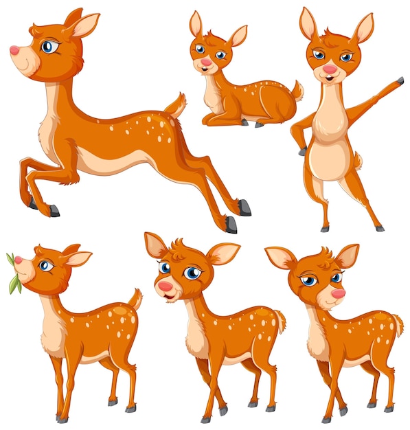 Collection of Cartoon Deer Characters