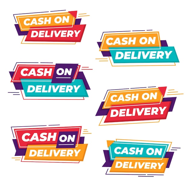 Free vector collection of cash on delivery badges
