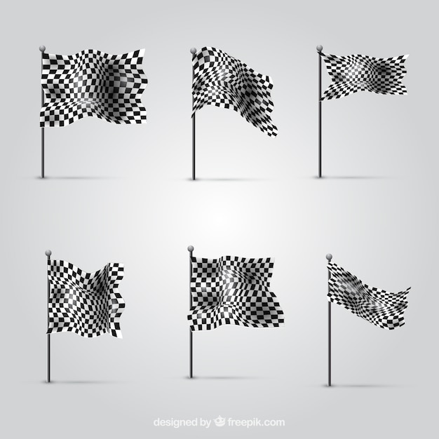 Free vector collection of checkered flags