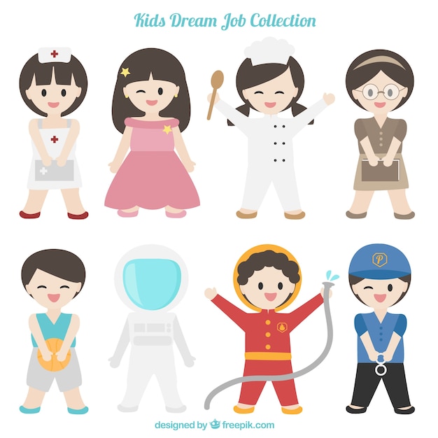 Free vector collection of children in disguise