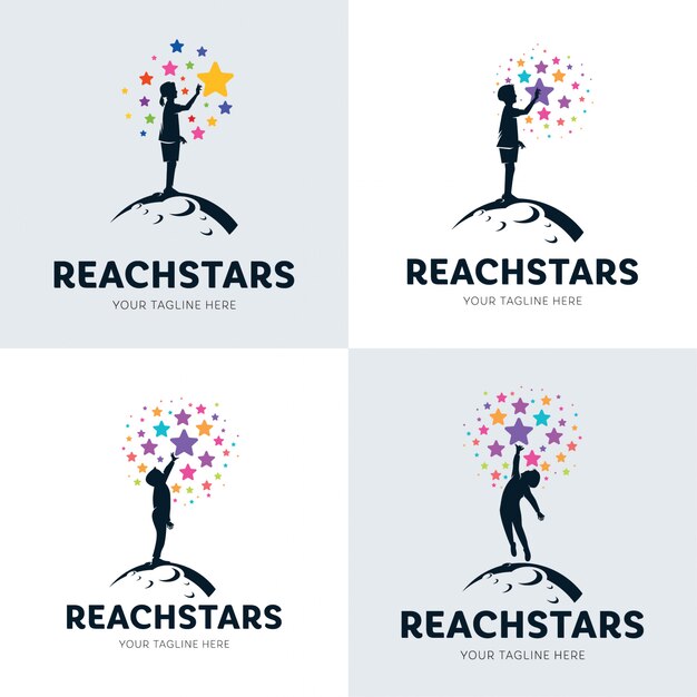 Download Free Collection Of Children Reaching Star Logo Set Premium Vector Use our free logo maker to create a logo and build your brand. Put your logo on business cards, promotional products, or your website for brand visibility.
