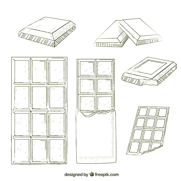 Коллекция шоколадных батончиков и кусочков