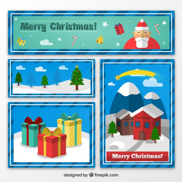 Collection of christmas banners and cards