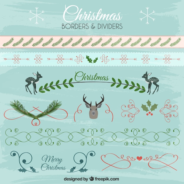 Collection of christmas borders and dividers