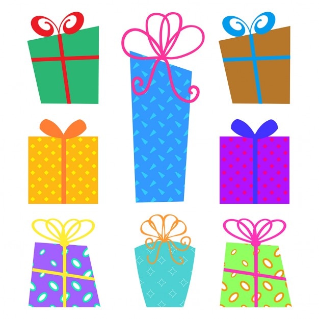 Collection of christmas gift boxes