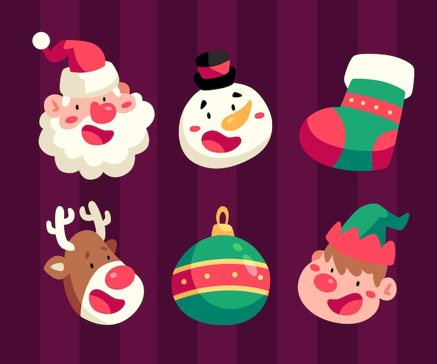 Collection of christmas label in flat design