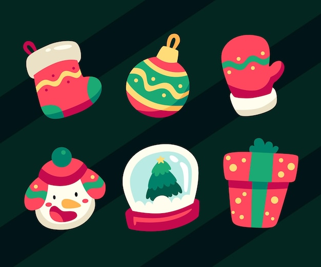 Collection of christmas label in flat design