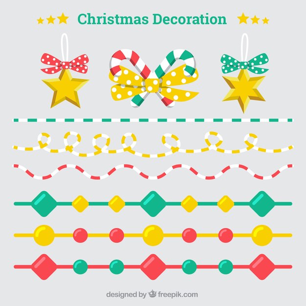 Collection of christmas ornaments and garlands